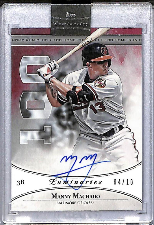 2017 Topps Luminaries Home Run Kings Red #HRK-MMA Manny Machado NM-MT Auto 4/10 Baltimore Orioles  Image 1