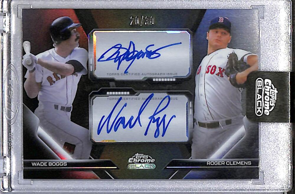 2026 Topps Chrome Black Pitch Black Pairings #PDPA-BC Wade Boggs / Roger Clemens NM-MT Auto 20/30 Boston Red Sox  Image 1