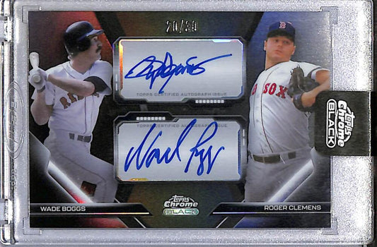 2026 Topps Chrome Black Pitch Black Pairings #PDPA-BC Wade Boggs / Roger Clemens NM-MT Auto 20/30 Boston Red Sox  Image 1