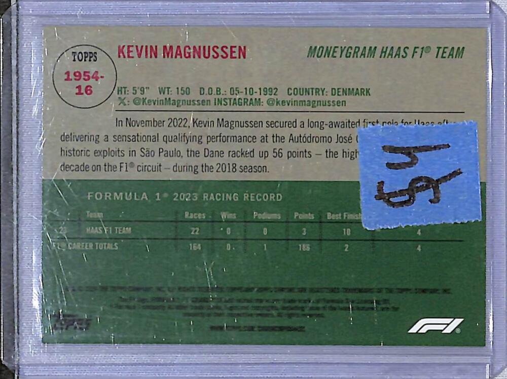 2024 Topps Chrome F1 1954 #1954-16 Kevin Magnussen NM-MT  Image 2
