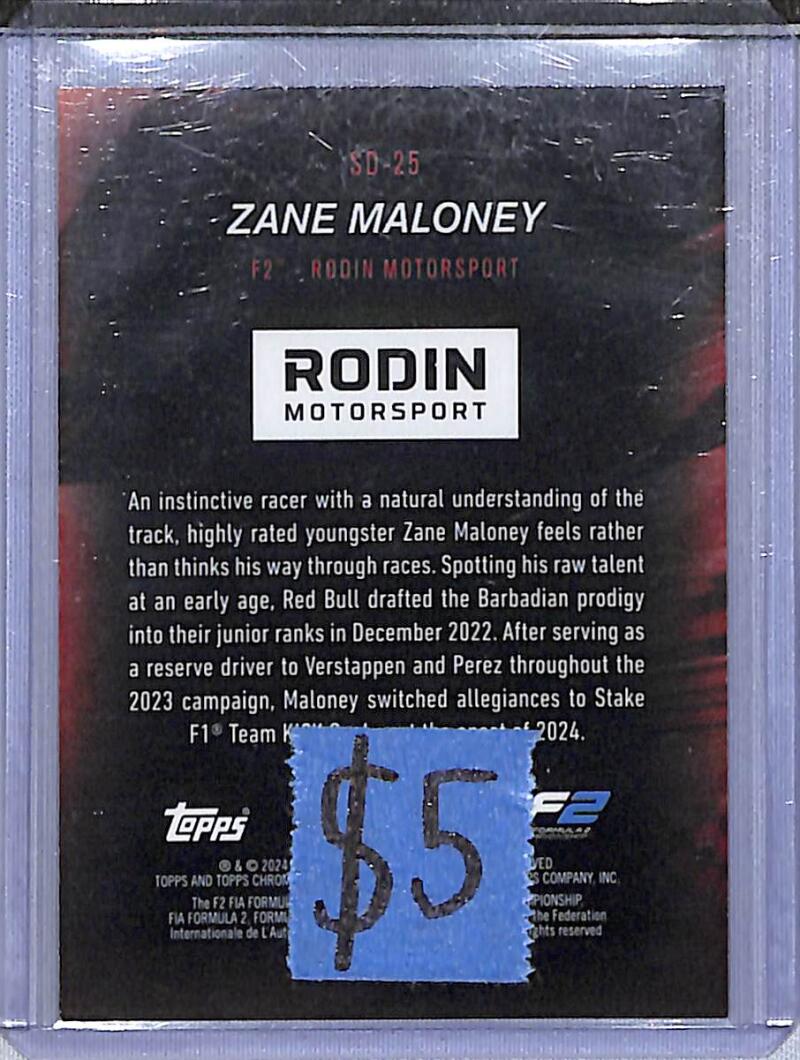 2024 Topps Chrome F1 Speed Demons #SD-25 Zane Maloney NM-MT  Image 2