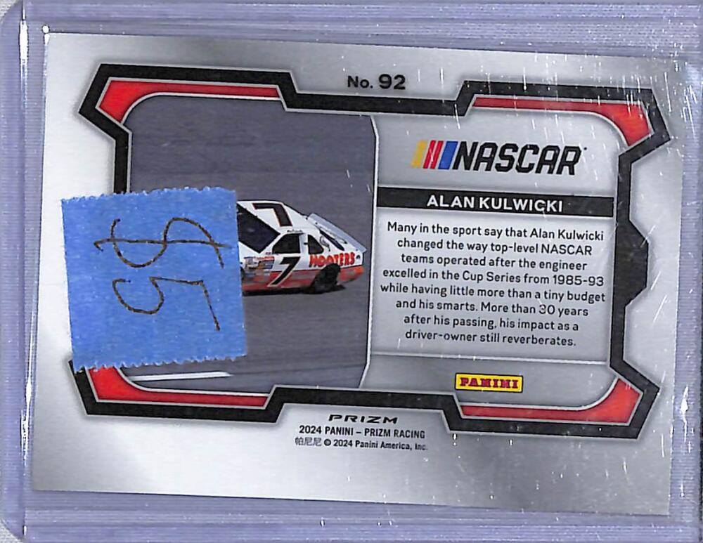 2024 Panini Prizm NASCAR Green #92 Alan Kulwicki NM-MT  Image 2
