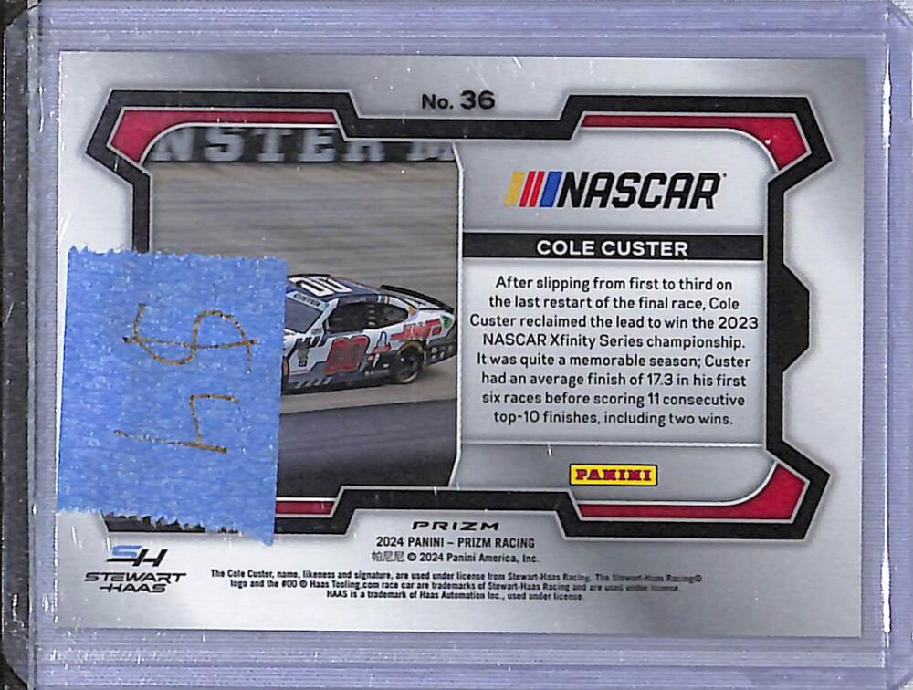 2024 Panini Prizm NASCAR Green #36 Cole Custer NM-MT  Image 2