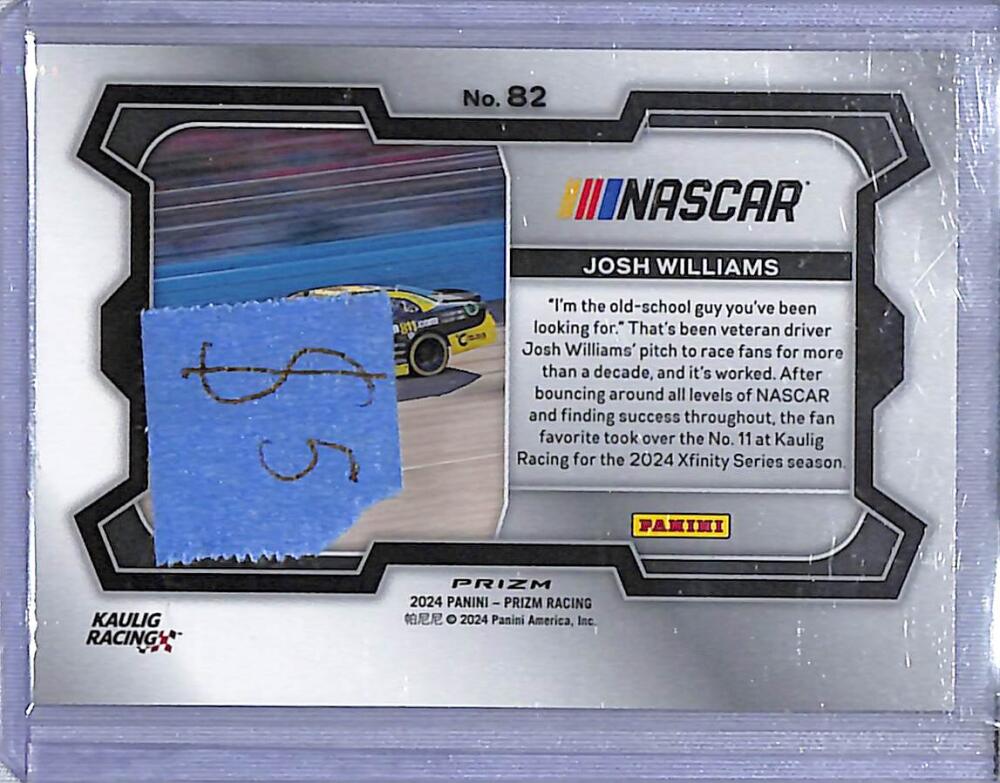 2024 Panini Prizm NASCAR Green #82 Josh Williams NM-MT  Image 2