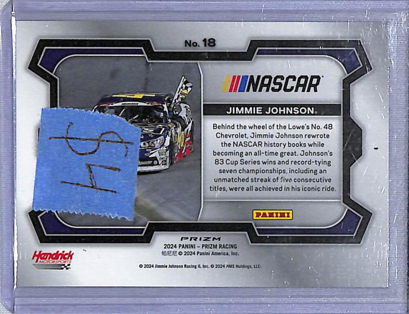 2024 Panini Prizm NASCAR Green #18 Jimmie Johnson NM-MT  Image 2