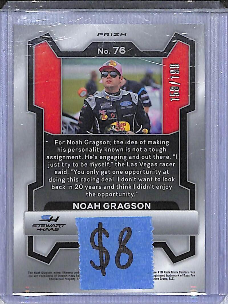 2024 Panini Prizm NASCAR Blue #76 Noah Gragson NM-MT 158/199  Image 2
