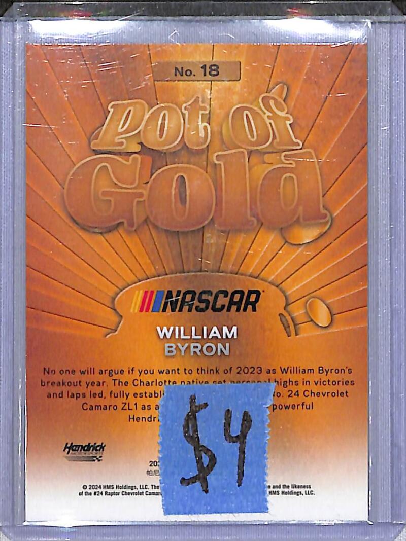 2024 Panini Prizm NASCAR Pot of Gold #18 William Byron NM-MT  Image 2