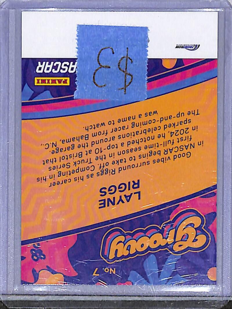 2024 Panini Prizm NASCAR Groovy #7 Layne Riggs NM-MT  Image 2