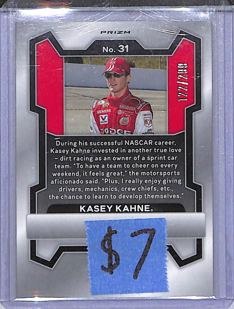 2024 Panini Prizm NASCAR Red #31 Kasey Kahne NM-MT 122/299  Image 2