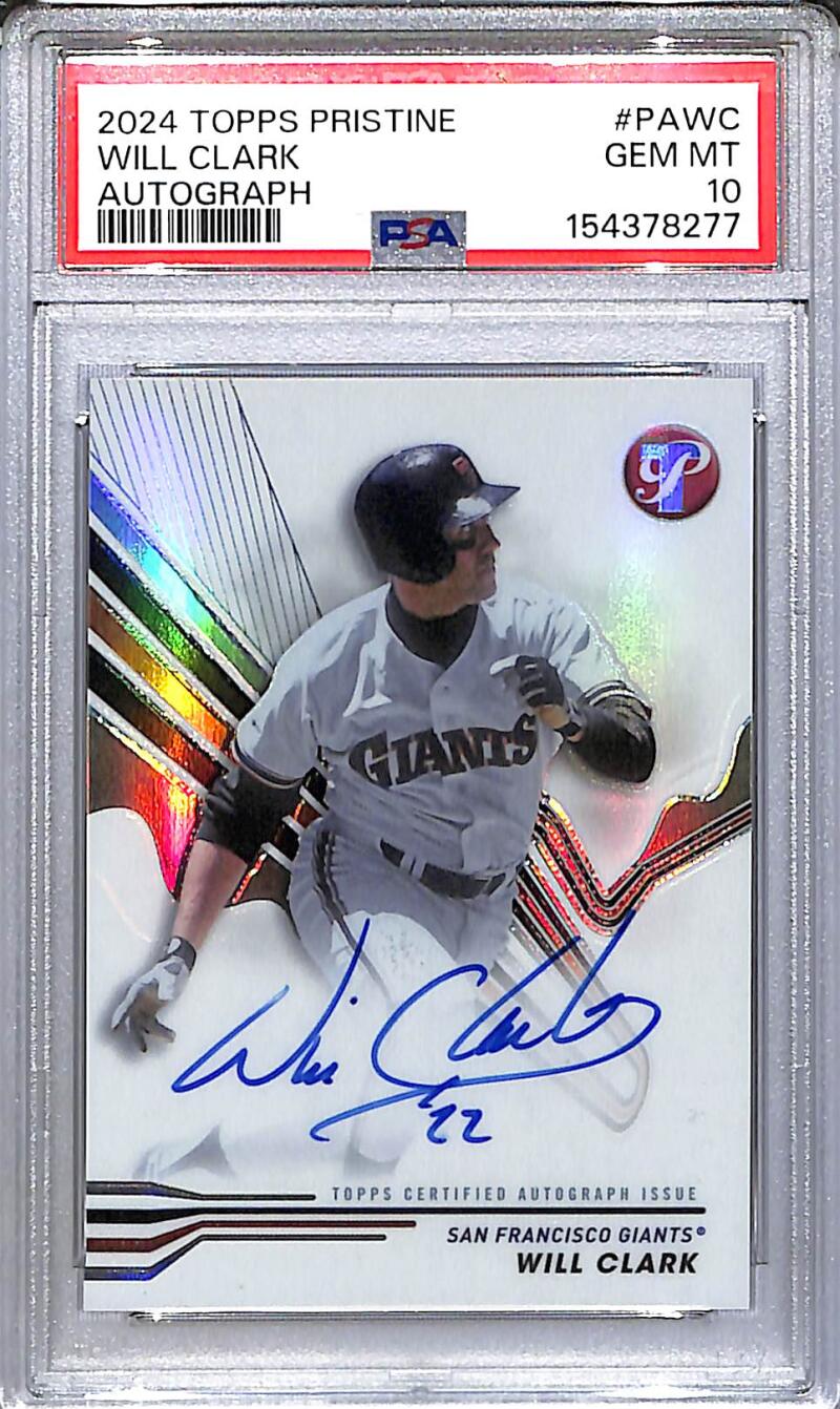 2024 Topps Pristine #PA-WC Will Clark PSA 10 GEM MINT Auto San Francisco Giants  Image 1