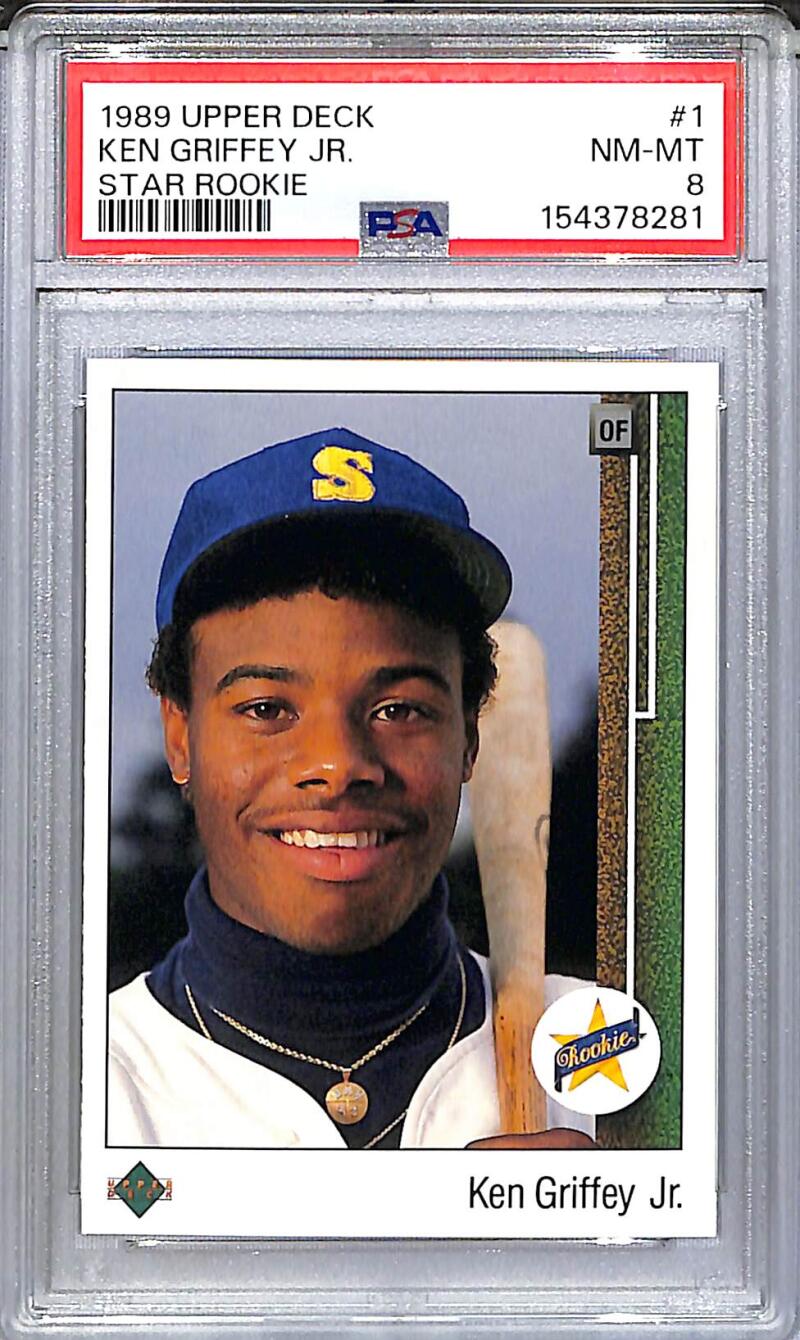 1989 Upper Deck Star Rookie #1 Ken Griffey Jr. PSA 8 NM-MT Seattle Mariners  Image 1