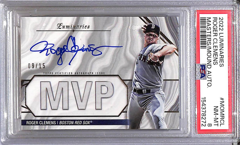 2022 Topps Luminaries Masters of the Mound #MOM-RCL Roger Clemens PSA 8 NM-MT Auto 9/15 Boston Red Sox  Image 1