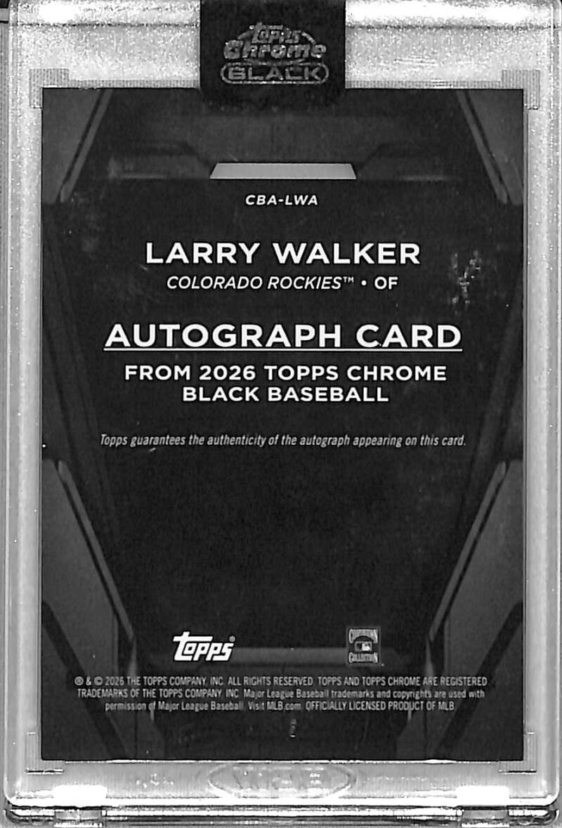 2026 Topps Chrome Black #CBA-LWA Larry Walker NM-MT Auto Colorado Rockies  Image 2