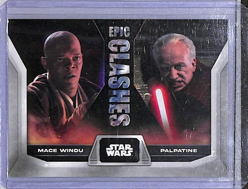 2023 Topps Epic Clashes #EC-8 Mace Windu / Palpatine NM-MT  Image 1