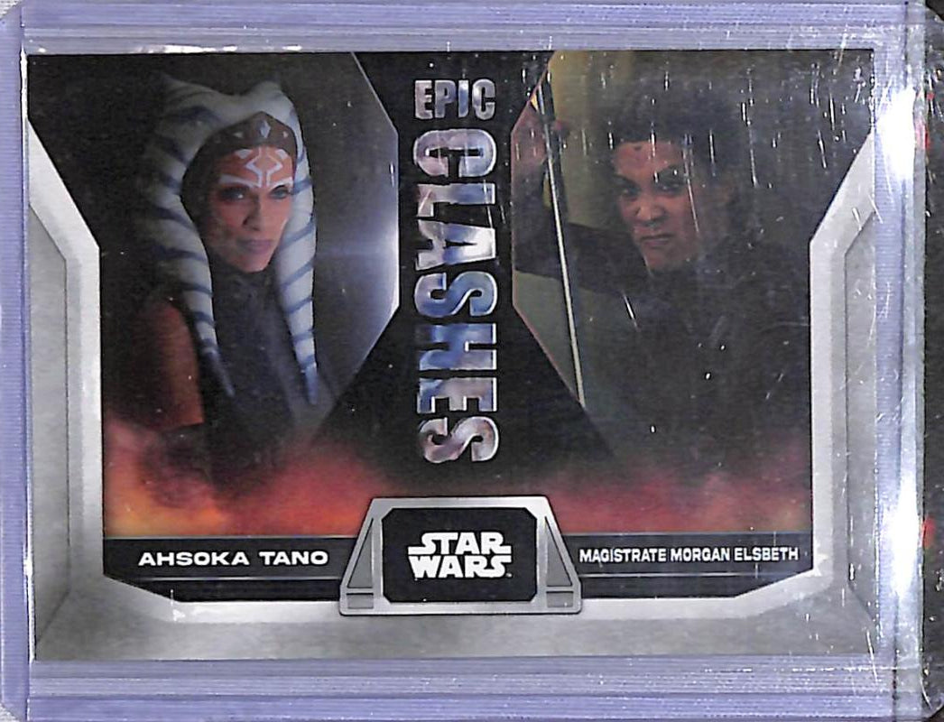 2023 Topps Epic Clashes #EC-15 Ahsoka Tano / Magistrate Morgan Elsbeth NM-MT  Image 1