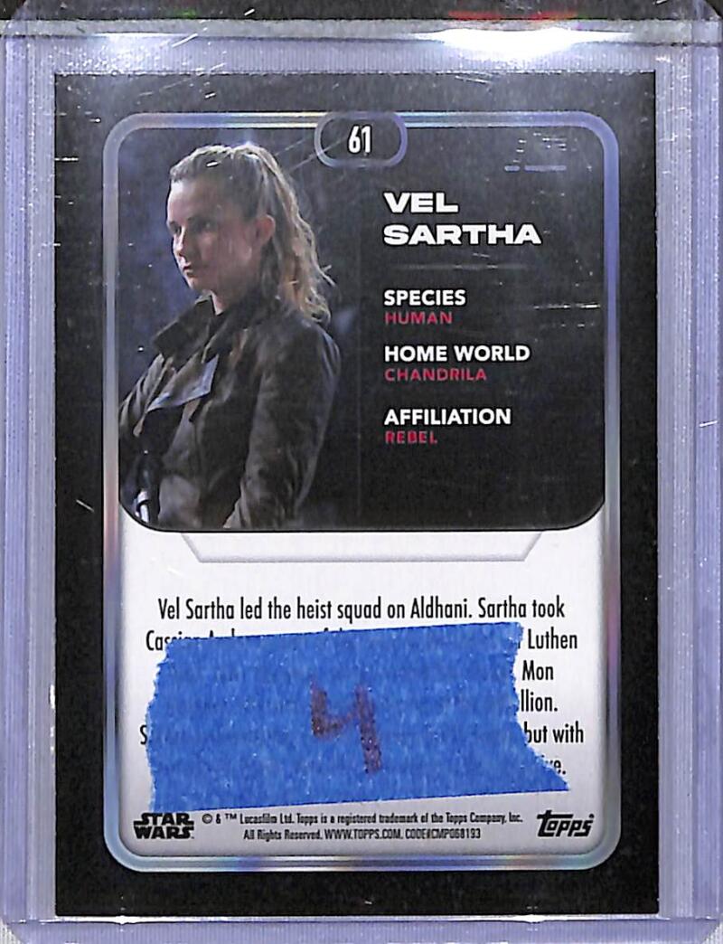 2023 Topps Star Wars #61 Vel Sartha NM-MT  Image 2