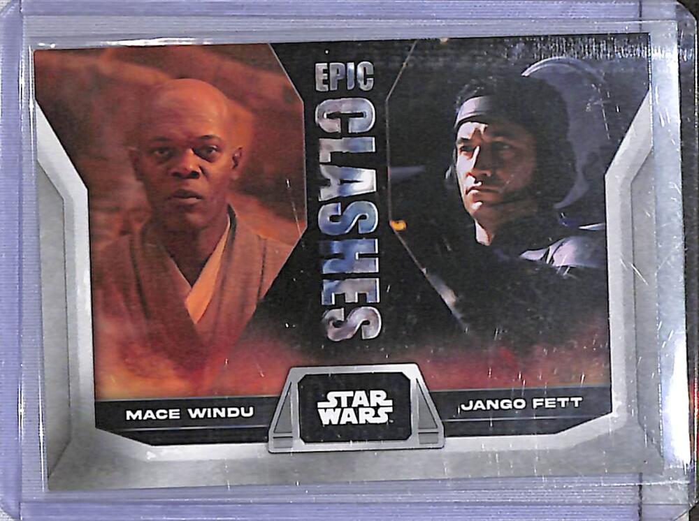 2023 Topps Star Wars Epic Clashes #EC-3 Mace Windu / Jango Fett NM-MT  Image 1