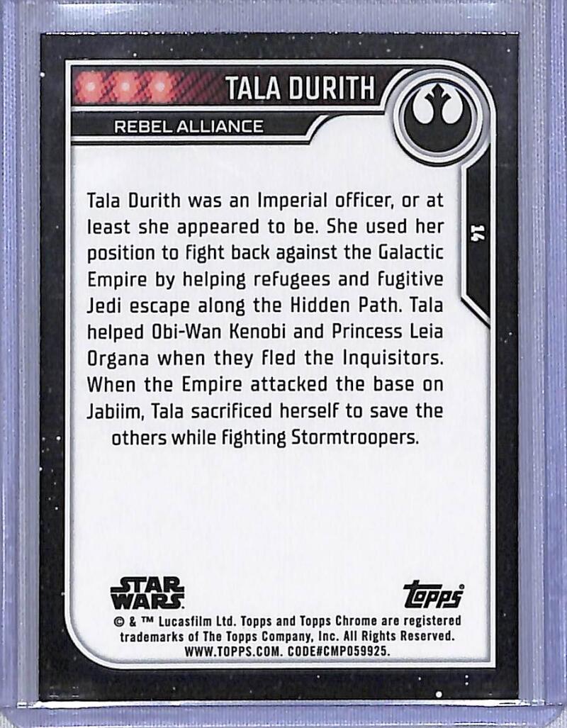 2023 Topps Chrome Star Wars #14 Indira Varma as Tala Durith NM-MT NonSport Card Image 2