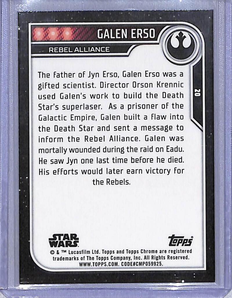 2023 Topps Chrome Star Wars #20 Mads Mikkelsen as Galen Erso NM-MT NonSport Card Image 2