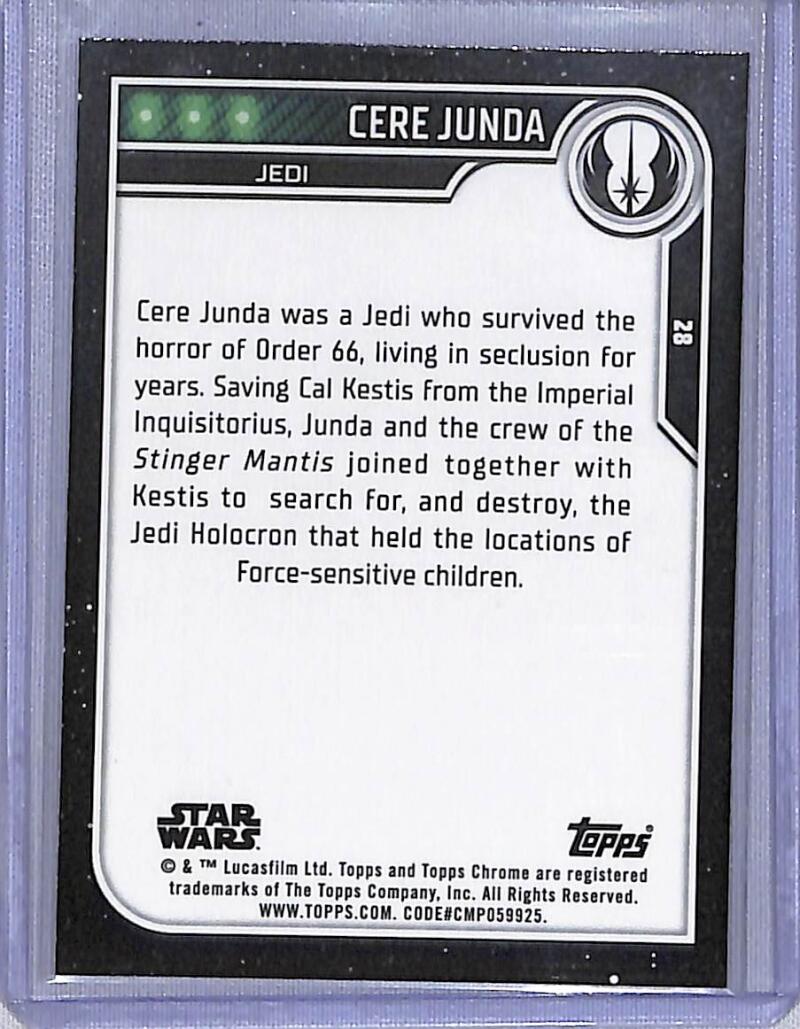 2023 Topps Chrome Star Wars #28 Debra Wilson as Cere Junda NM-MT NonSport Card Image 2