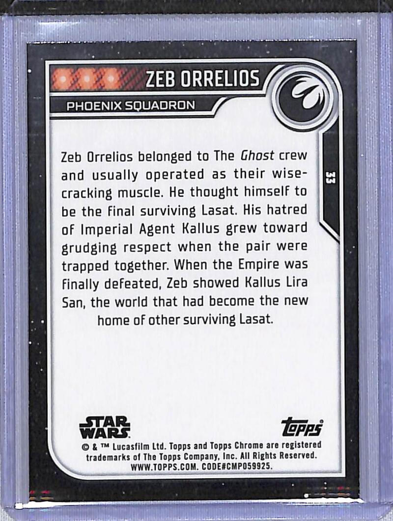 2023 Topps Chrome Star Wars #33 Steve Blum as Zeb Orrelios NM-MT NonSport Card Image 2