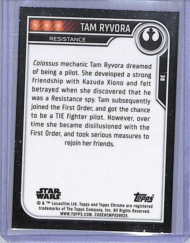 2023 Topps Chrome Star Wars #38 Suzie McGrath as Tam Ryvora NM-MT NonSport Card Image 2