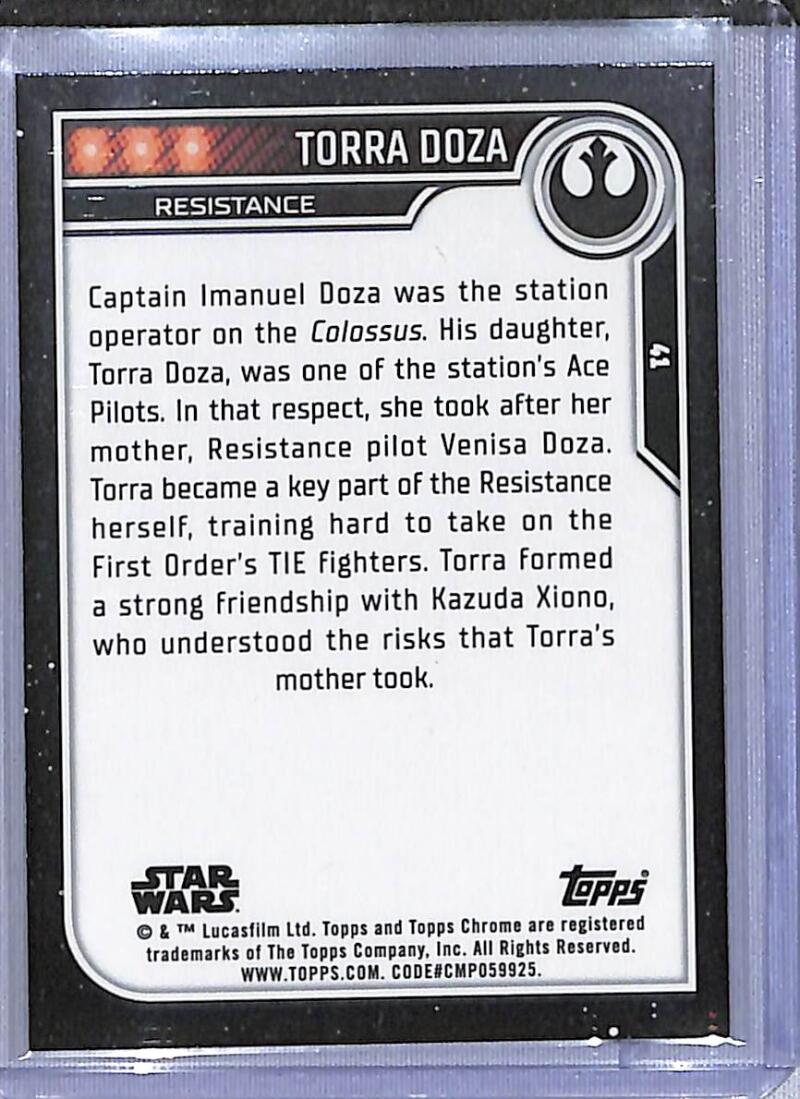 2023 Topps Chrome Star Wars #41 Myrna Velasco as Torra Doza NM-MT NonSport Card Image 2