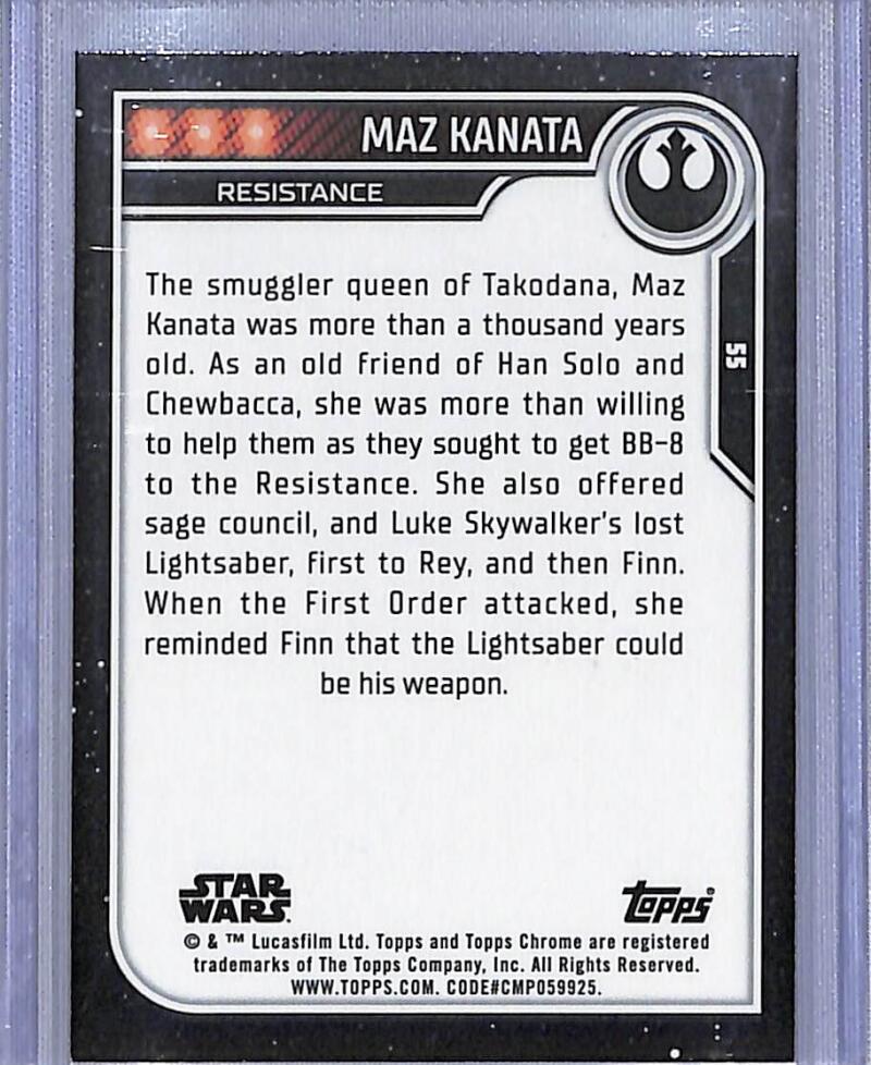 2023 Topps Chrome Star Wars #55 Lupita Nyong'o as Maz Kanata NM-MT NonSport Card Image 2