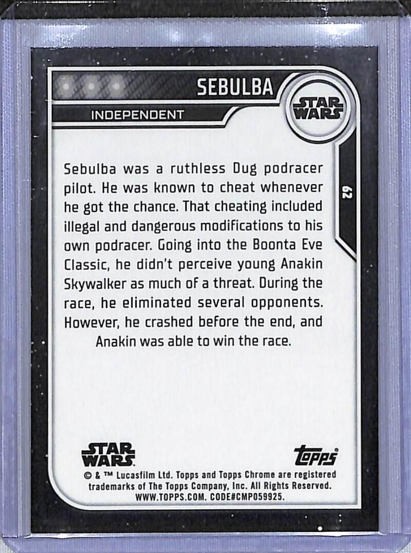 2023 Topps Chrome Star Wars #62 Lewis Macleod as Sebulba NM-MT NonSport Card Image 2