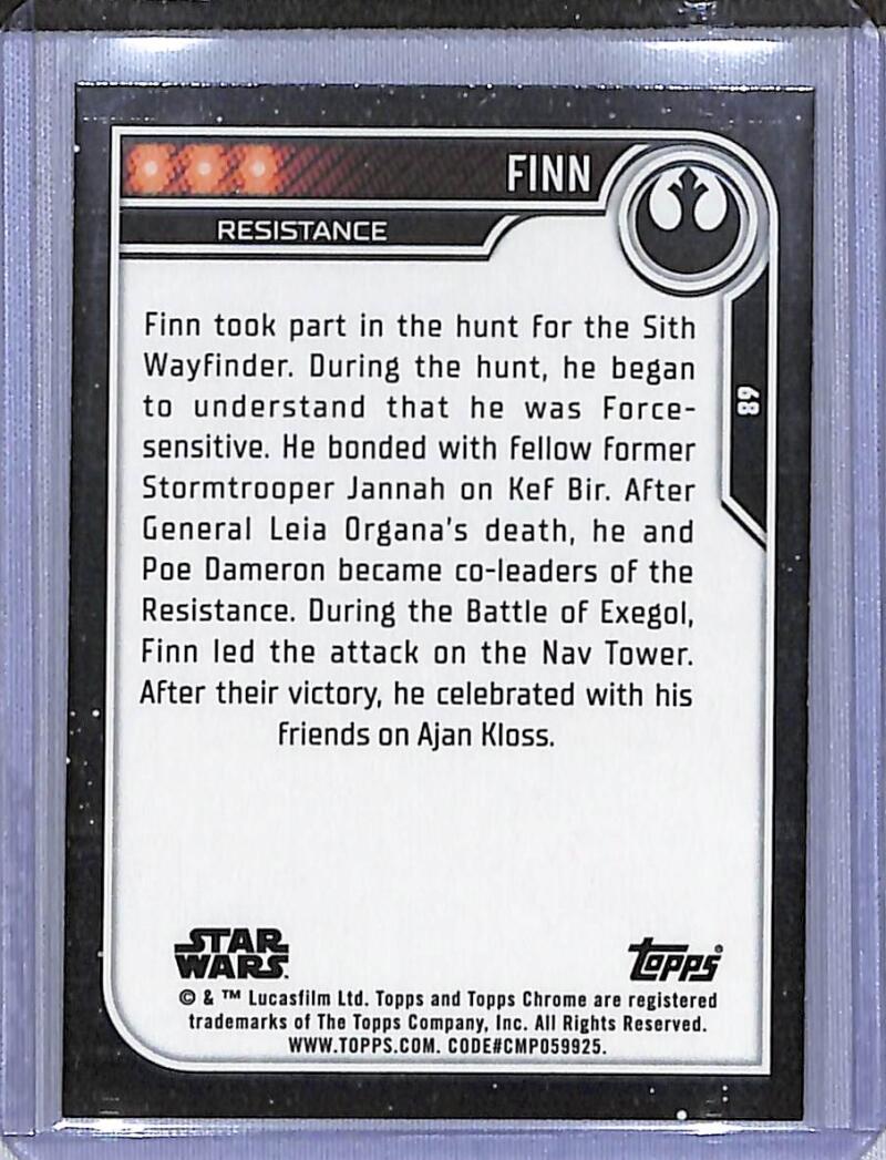 2023 Topps Chrome Star Wars #68 John Boyega as Finn NM-MT NonSport Card Image 2