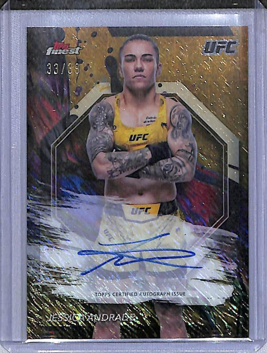 2024 Topps Finest UFC Autograph Refractor Gold Shimmer #FA-JAE Jessica Andrade NM-MT Auto Strawweight Women MMA Card Image 1