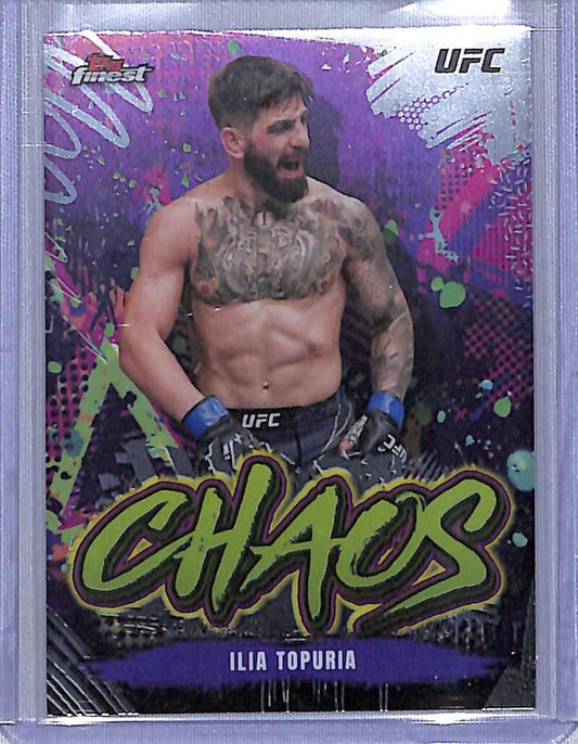 2024 Topps Finest UFC Chaos Refractor #CHA-1 Ilia Topuria NM-MT Featherweight Men MMA Card Image 1