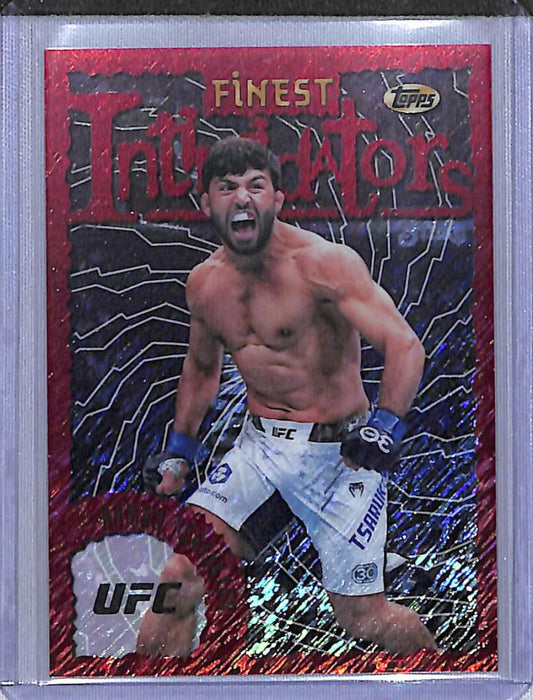 2024 Topps Finest UFC Intimidators Refractor Red Shimmer #INT-13 Arman Tsarukyan NM-MT Lightweight Men MMA Card Image 1