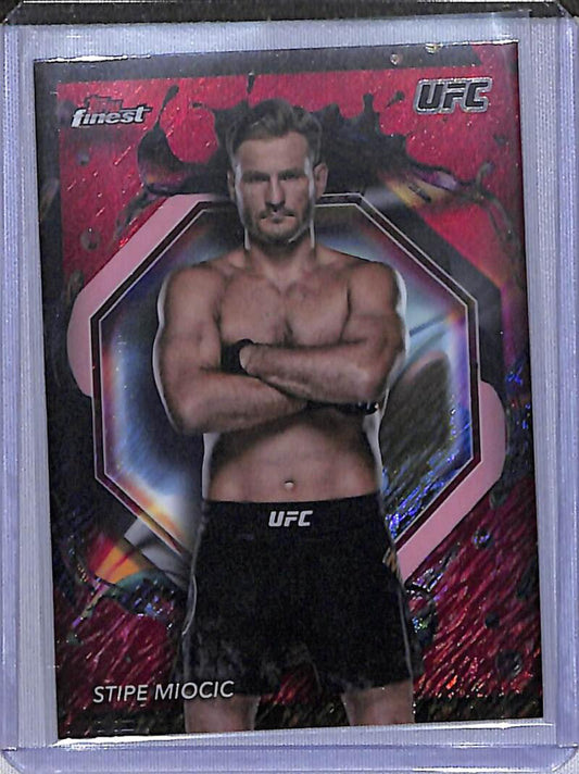 2024 Topps Finest UFC Refractor Red Shimmer #241 Stipe Miocic NM-MT Heavyweight Men MMA Card Image 1