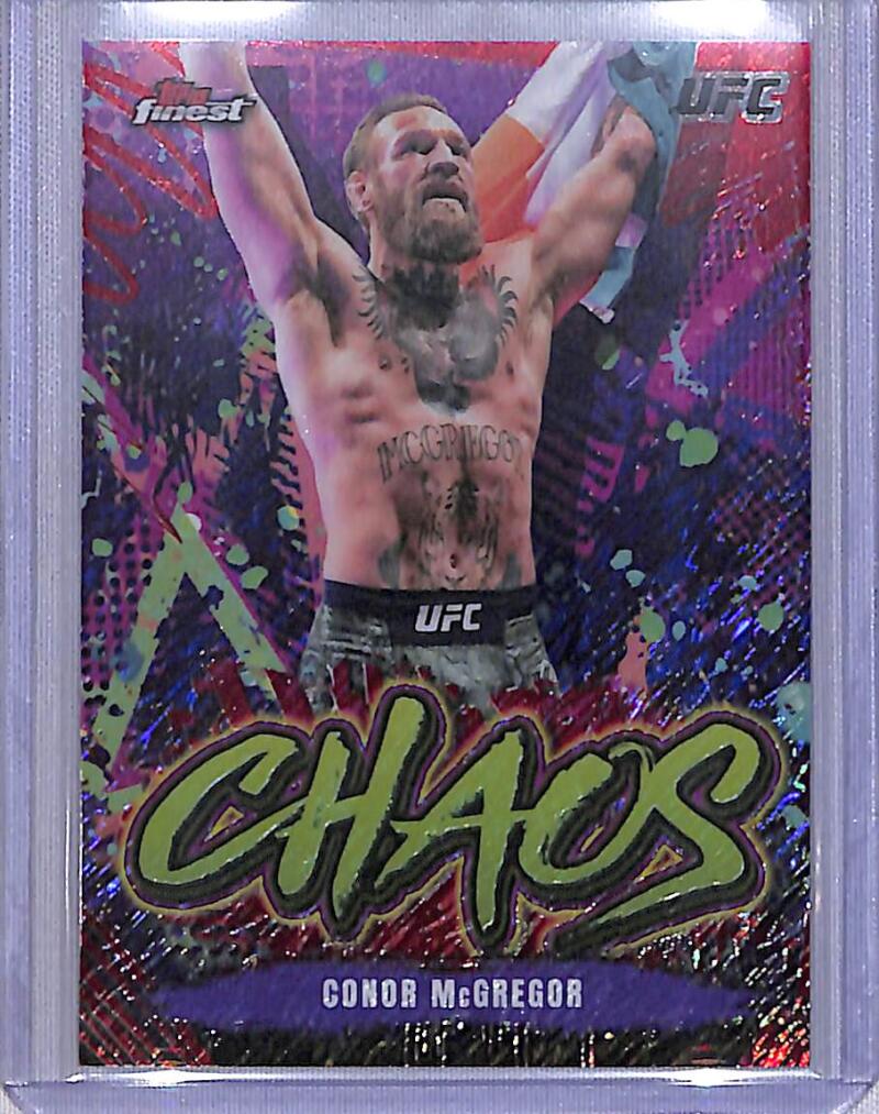 2024 Topps Finest UFC Chaos Refractor Red Shimmer #CHA-22 Conor McGregor NM-MT Lightweight Men MMA Card Image 1