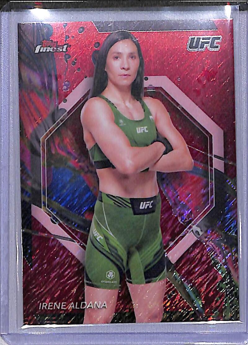 2024 Topps Finest UFC Refractor Red Shimmer #64 Irene Aldana NM-MT Bantamweight Women MMA Card Image 1