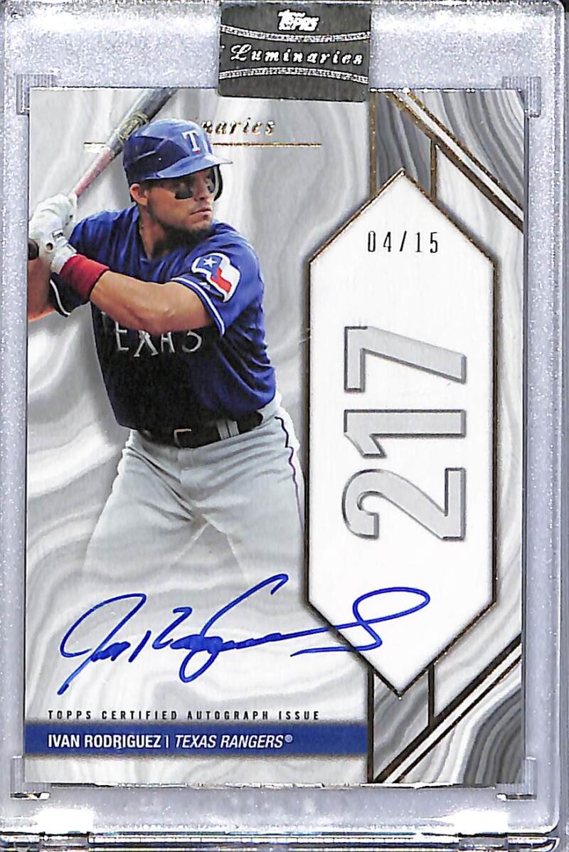 2022 Topps Luminaries Home Run Kings #HRK-IRO Ivan Rodriguez NM-MT Auto 4/15 Texas Rangers  Image 1