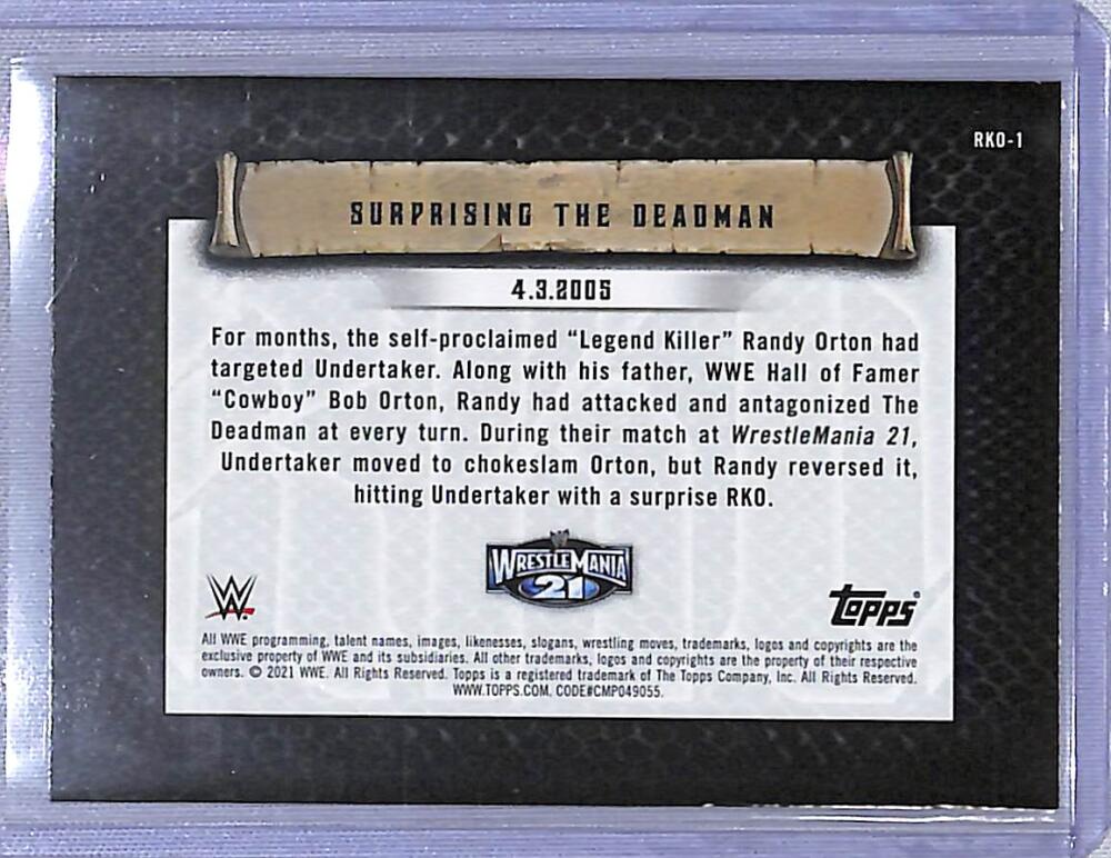 2021 Topps WWE RKO #RKO-1 Surprising The Deadman NM-MT  Image 2