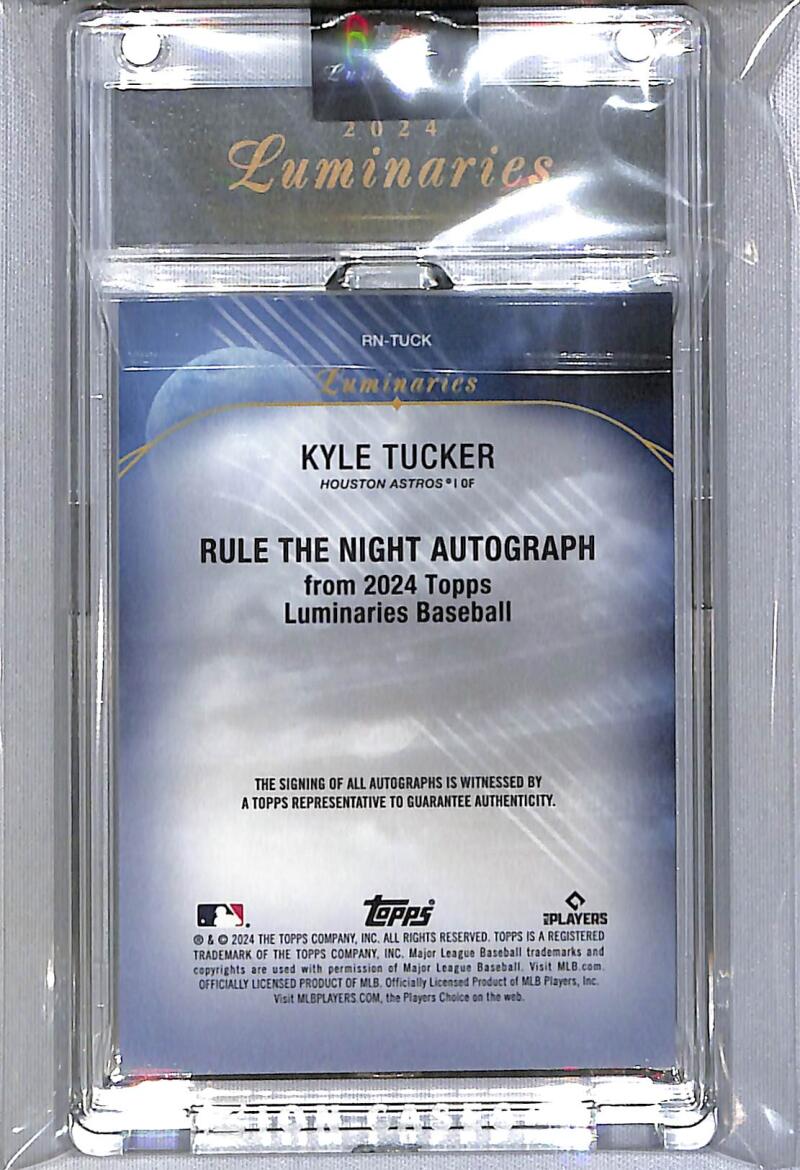 2024 Topps Luminaries Rule The Night #RN-TUCK Kyle Tucker NM-MT Auto 1/1 Houston Astros  Image 2