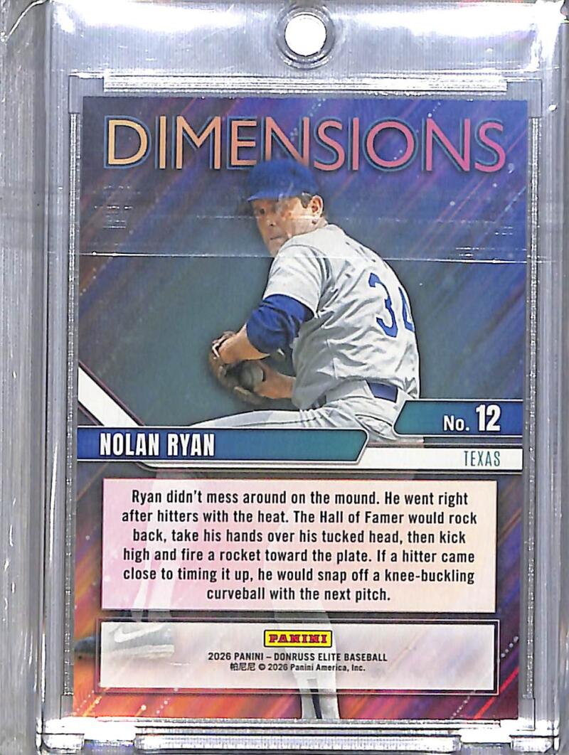 2026 Donruss Elite Dimensions #12 Nolan Ryan NM-MT  Image 2