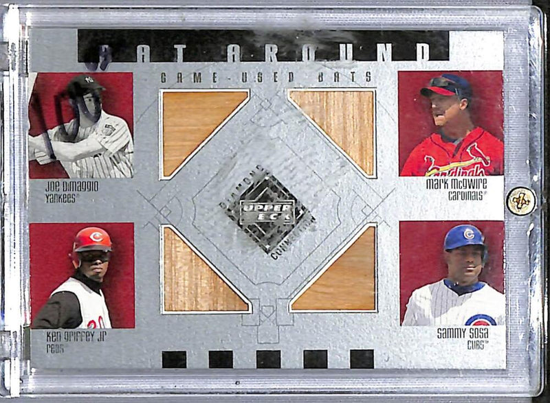2002 Upper Deck Diamond Collection Bat Around #BA-MMGS Joe DiMaggio / Ken Griffey Jr. / Mark McGwire / Sammy Sosa NM-MT MEM  Image 1