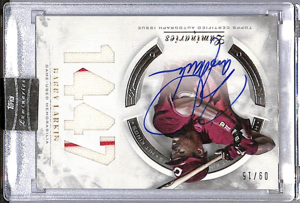 2018 Topps Luminaries Hit Kings #HKAR-BLA Barry Larkin NM-MT MEM Auto 9/15 Cincinnati Reds  Image 1