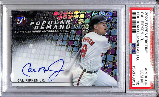 2022 Topps Pristine Popular Demand #PDA-CR Cal Ripken Jr. PSA 10 GEM MINT Auto Baltimore Orioles  Image 1