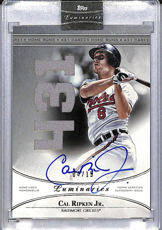 2017 Topps Luminaries Home Run Kings #HRKR-CR Cal Ripken Jr. NM-MT MEM Auto 4/15 Baltimore Orioles  Image 1