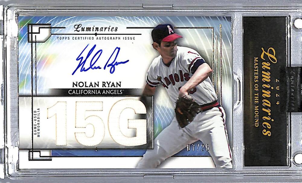 2024 Topps Luminaries Masters Of The Mound #MOMAR-NR3 Nolan Ryan NM-MT MEM Auto 7/25 California Angels  Image 1