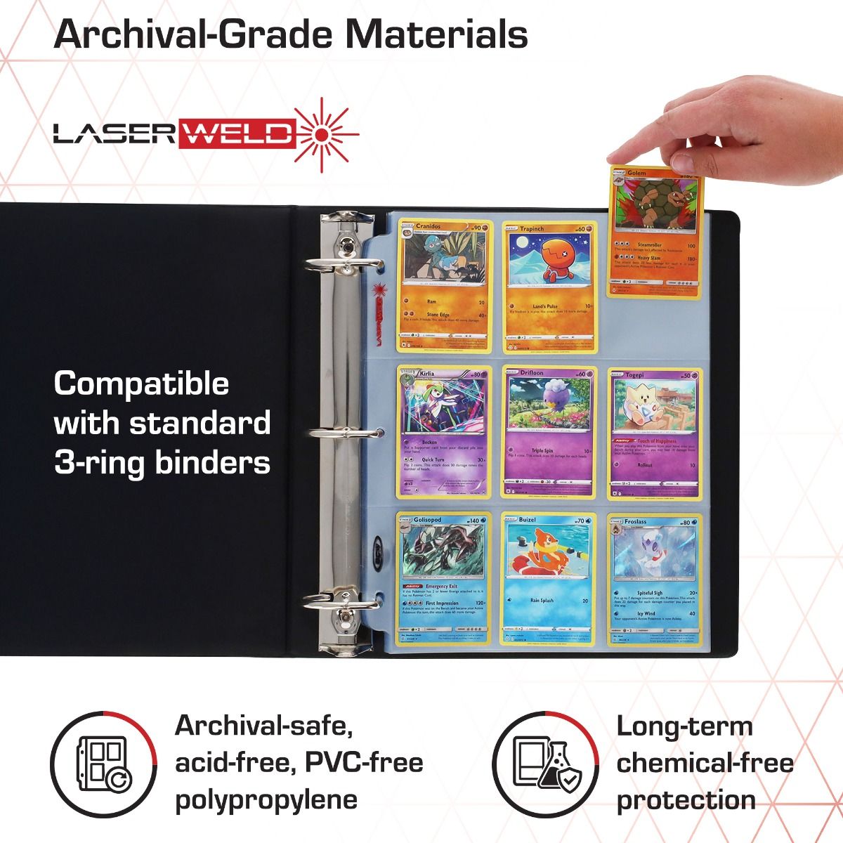 BCW LaserWeld® 9-Pocket Card Page 100 CT. Box