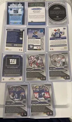 11 New York Giants Football Cards Lot Feat. Malik Nabers Simms Manning Jones - Football Card Single