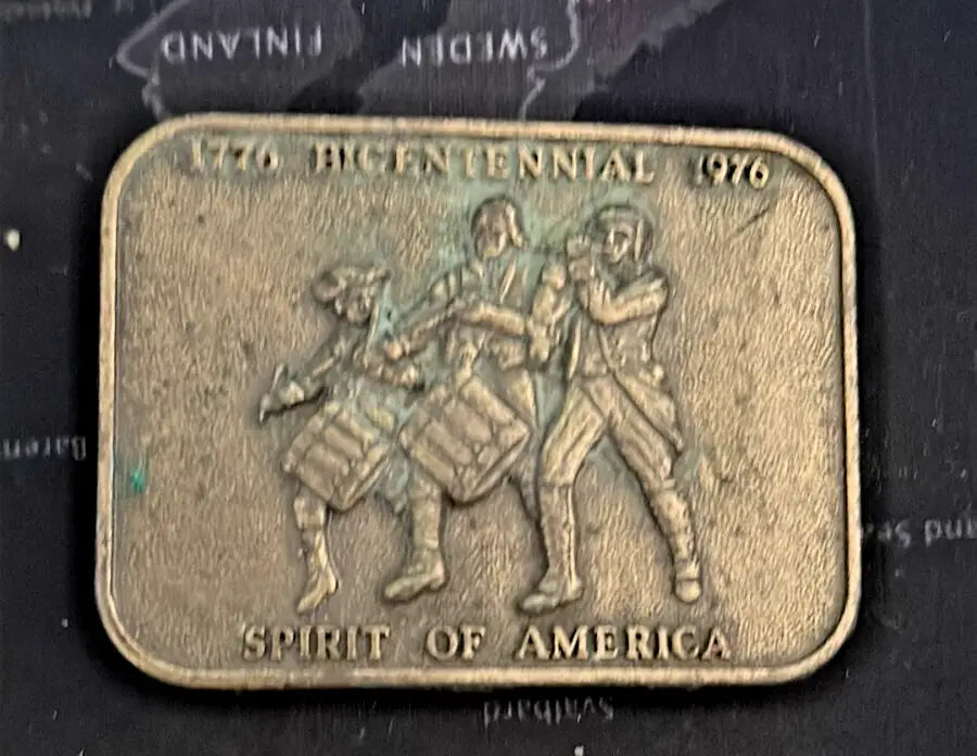 1776 Bicentennial 1976 Spirit of America Brass Belt Buckle Vintage USA