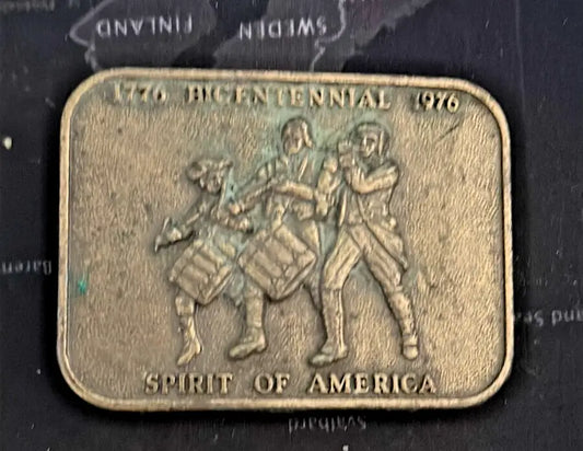 1776 Bicentennial 1976 Spirit of America Brass Belt Buckle Vintage USA