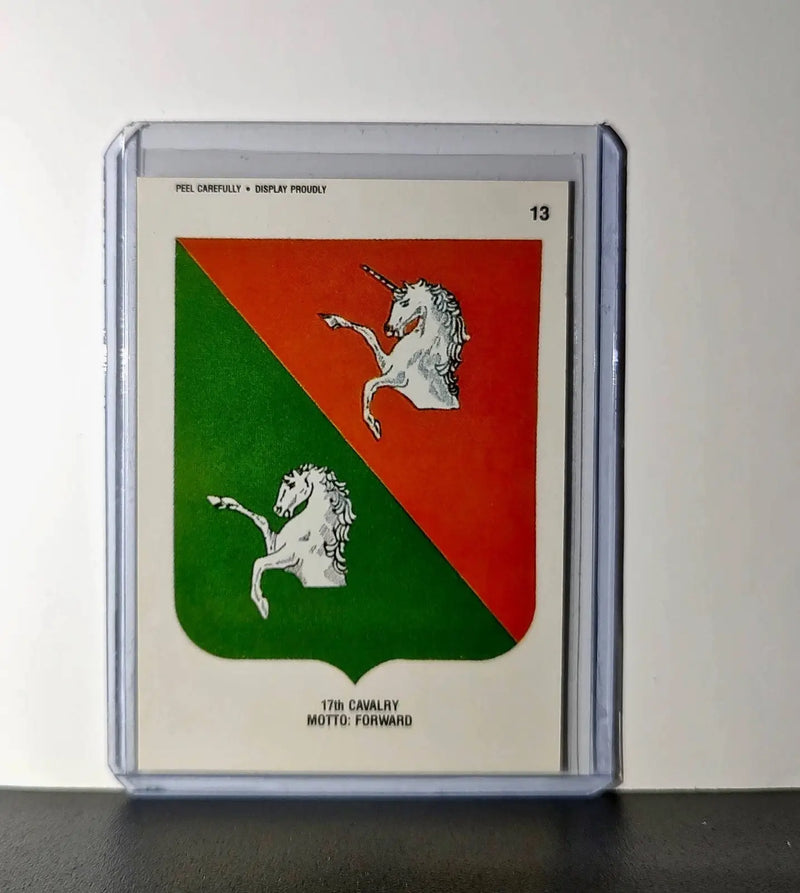 17th Cavalry Motto: Forward 1991 Topps Desert Storm #13 Sticker Card